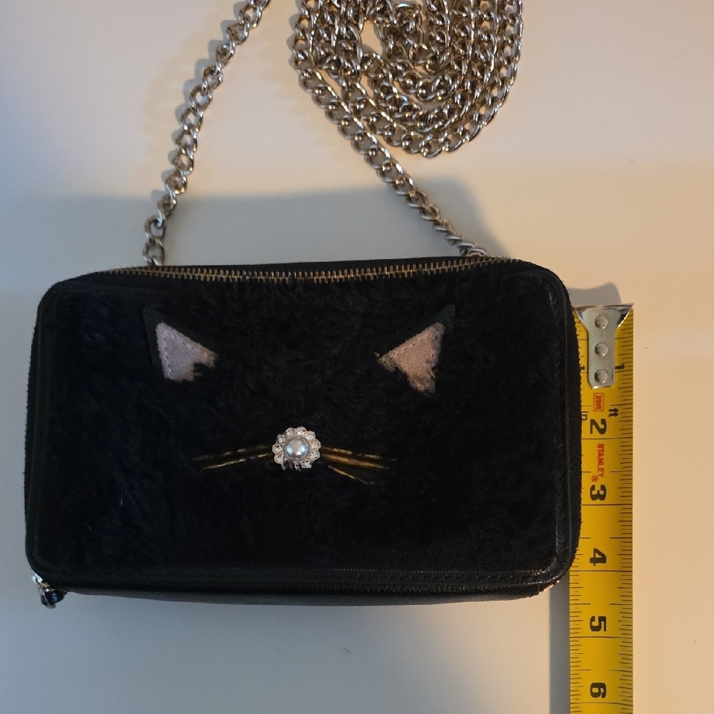 Kate Spade Black Cat Clutch with Chain - Picture 3 of 9